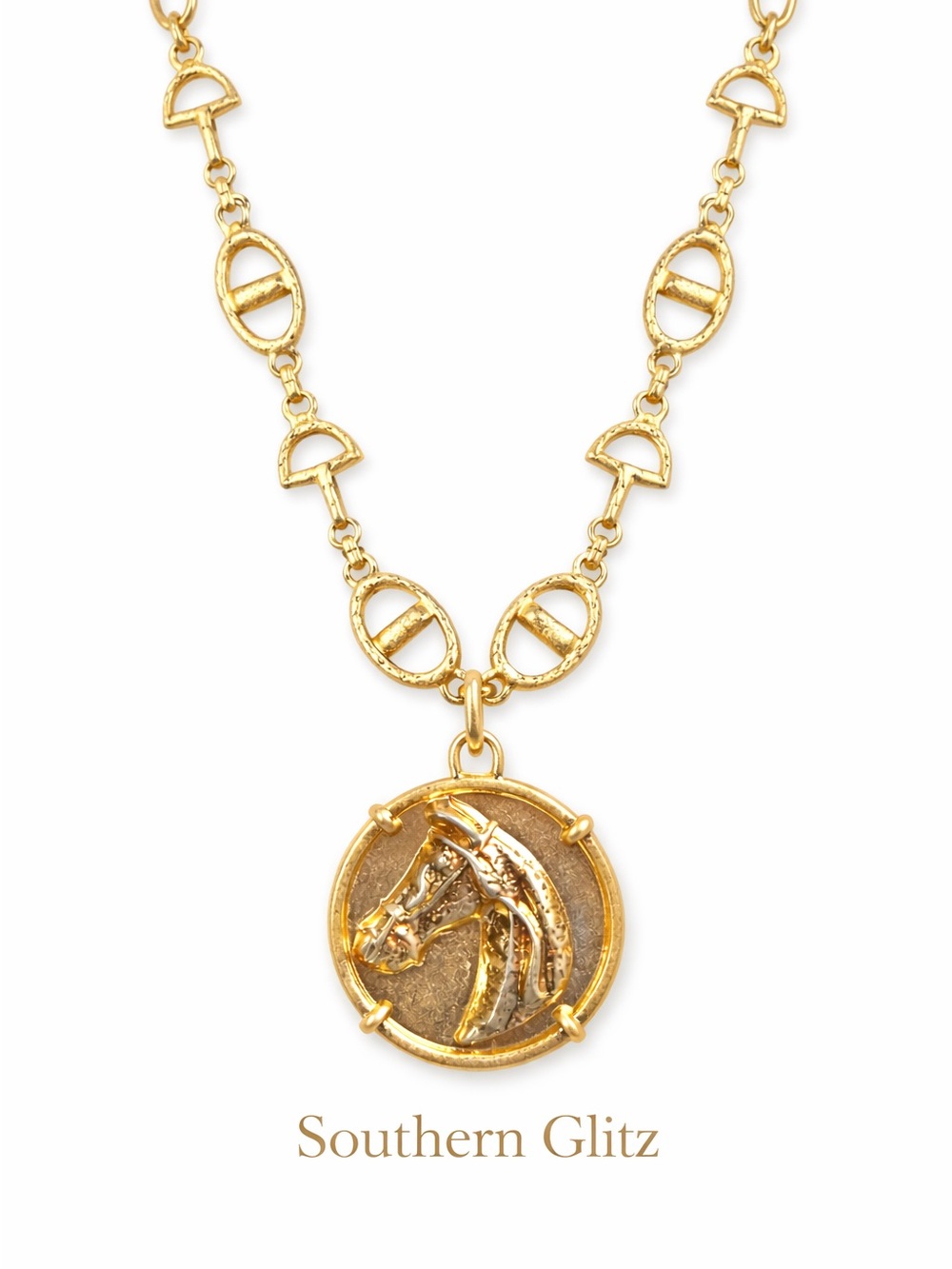 Gold Horse Pendant Necklace